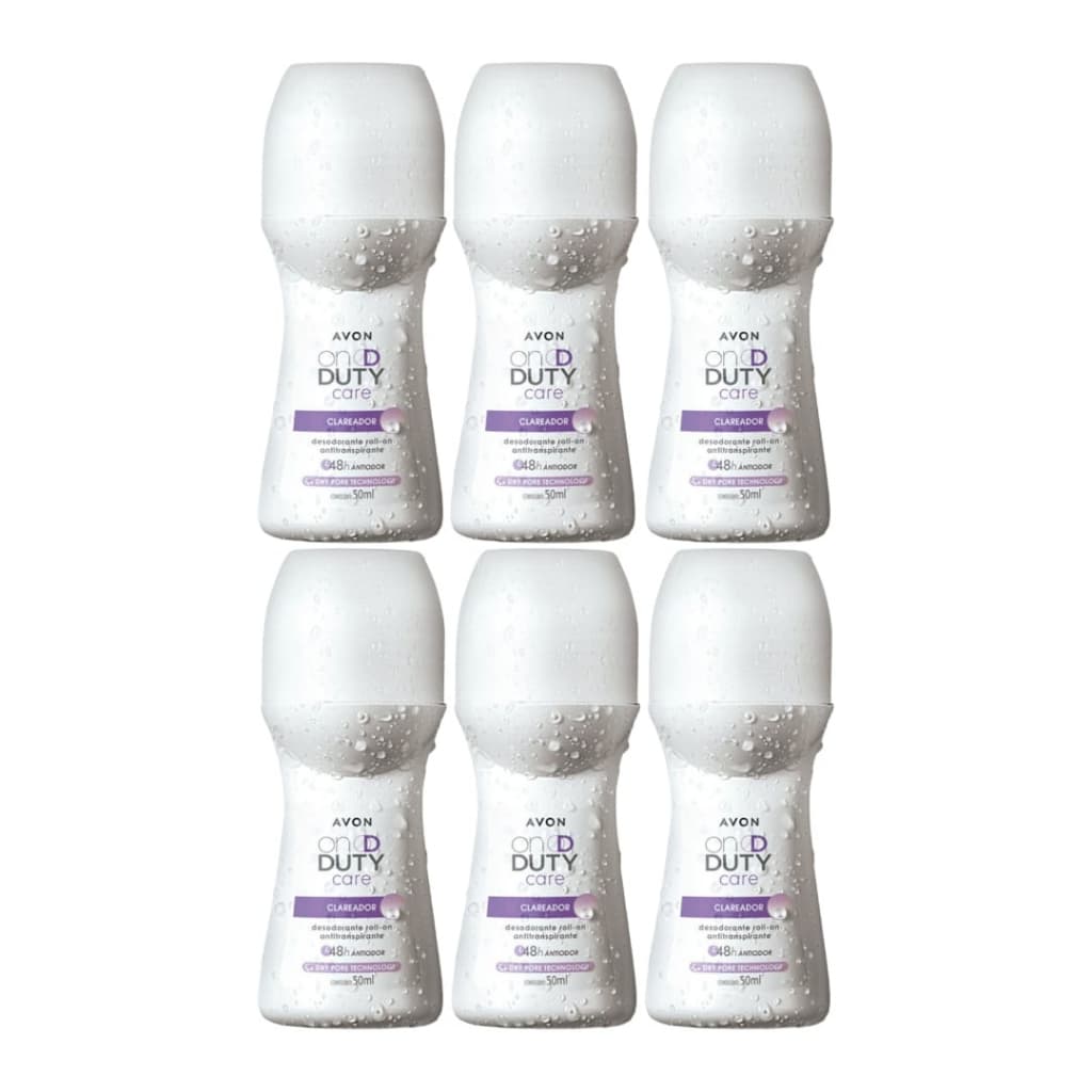 Kit com 6 Desodorante Roll-on On Duty Clareador - Avon.