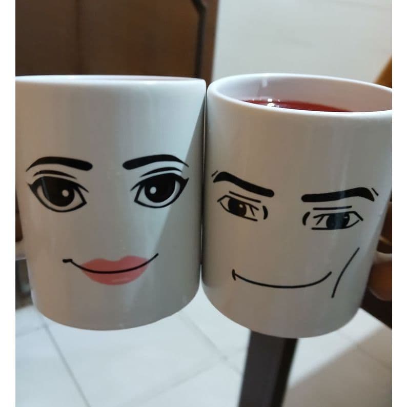 Caneca Porcelana Roblox Man Faces Divertidas Gamer De Aniversário 325ml - Envio Expresso