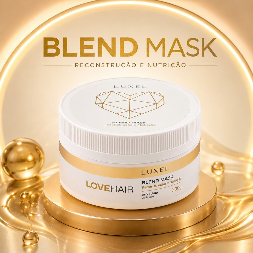 Máscara para Cabelo Danificado Reconstrução e Nutrição Capilar Luxel Love Hair Gold 200g