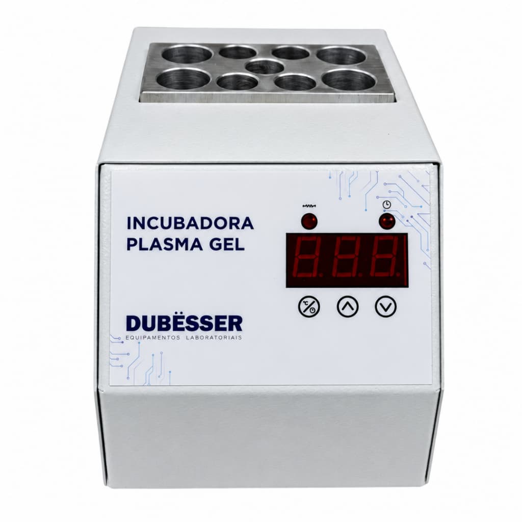 Incubadora Plasma Gel Aquecimento 10/20mL 9 furos (5x10mL+4x20mL) laboratório profissional análises clínicas pesquisa