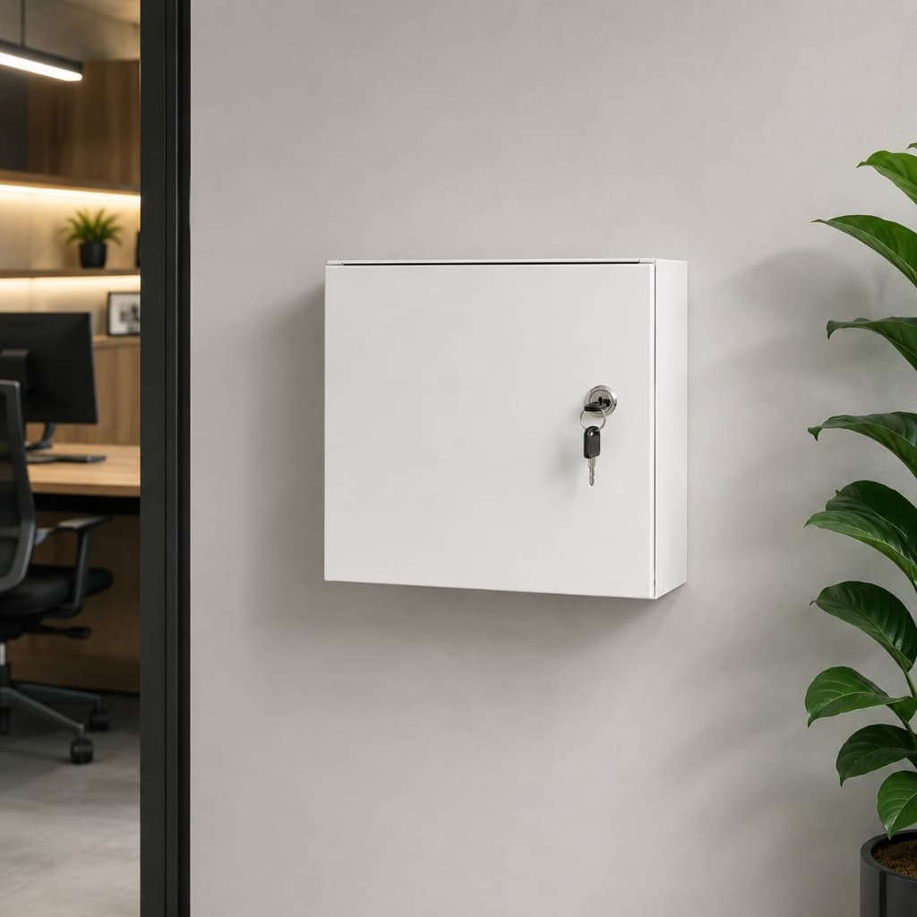 Armário Suspenso 1 Porta com Chave 30x30x20 cm – Organizador em MDF com Divisória Interna | Sem Fundo