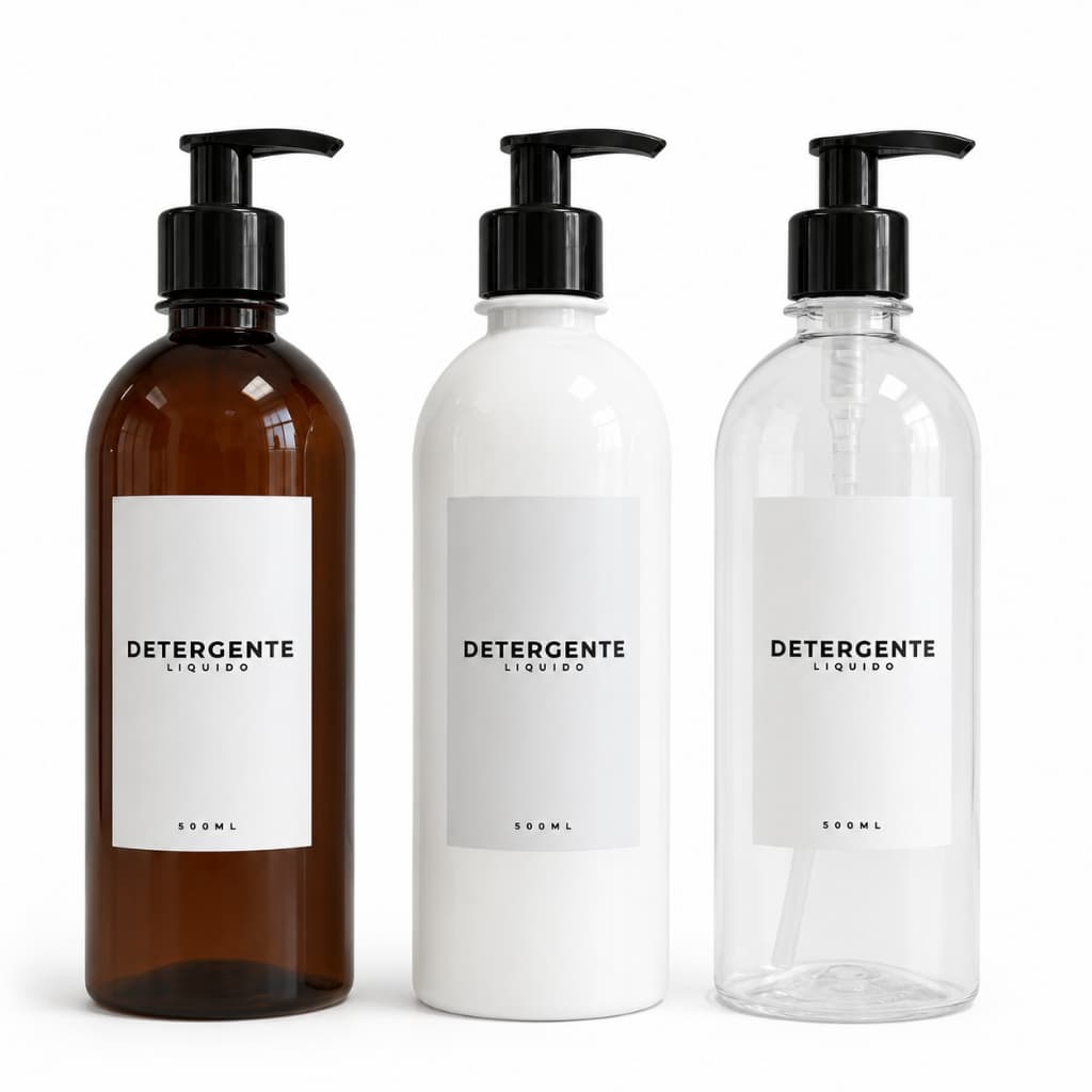 Frasco Dispenser Minimalista Porta Detergente Pump 500ml À Prova D'água 1 UN