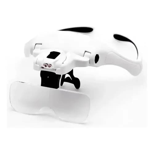Óculos Lupa Bomvink BOM-7460 Com Luz LED 5 Lentes Intercambiáveis Zoom 3.5x