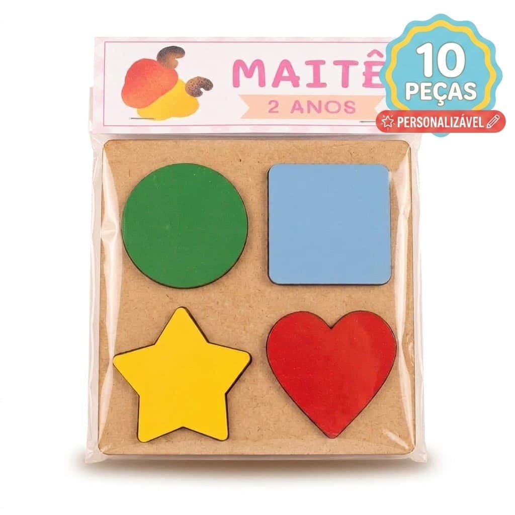 Kit 10 Brinquedos De Encaixe Personalizados Festa Lembrancinha Mdf