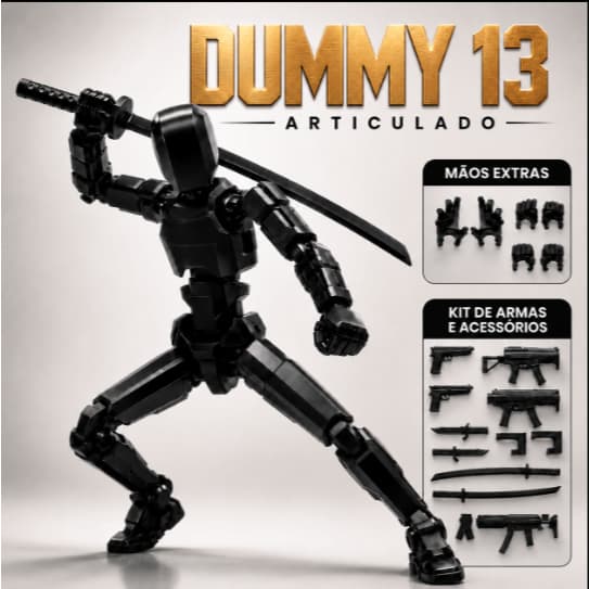Boneco Dummy 13 Articulado 1 Unidade Kit Montagem Para Desenho Stop Motion Crianças Artistas Designers