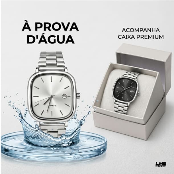 Relógio de Quartzo Masculino Retro Clássico com Mostrador Quadrado, Exibição de Data, Uso Diário, Formal, Elegante,