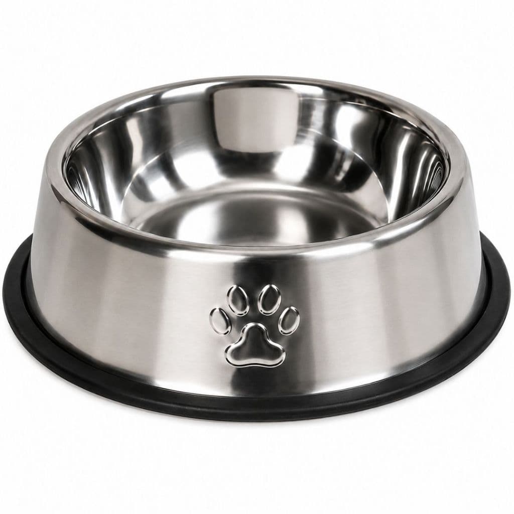 Comedouro Inox Antiderrapante 30cm para Cachorro e Gato Pote Pet Água e Ração