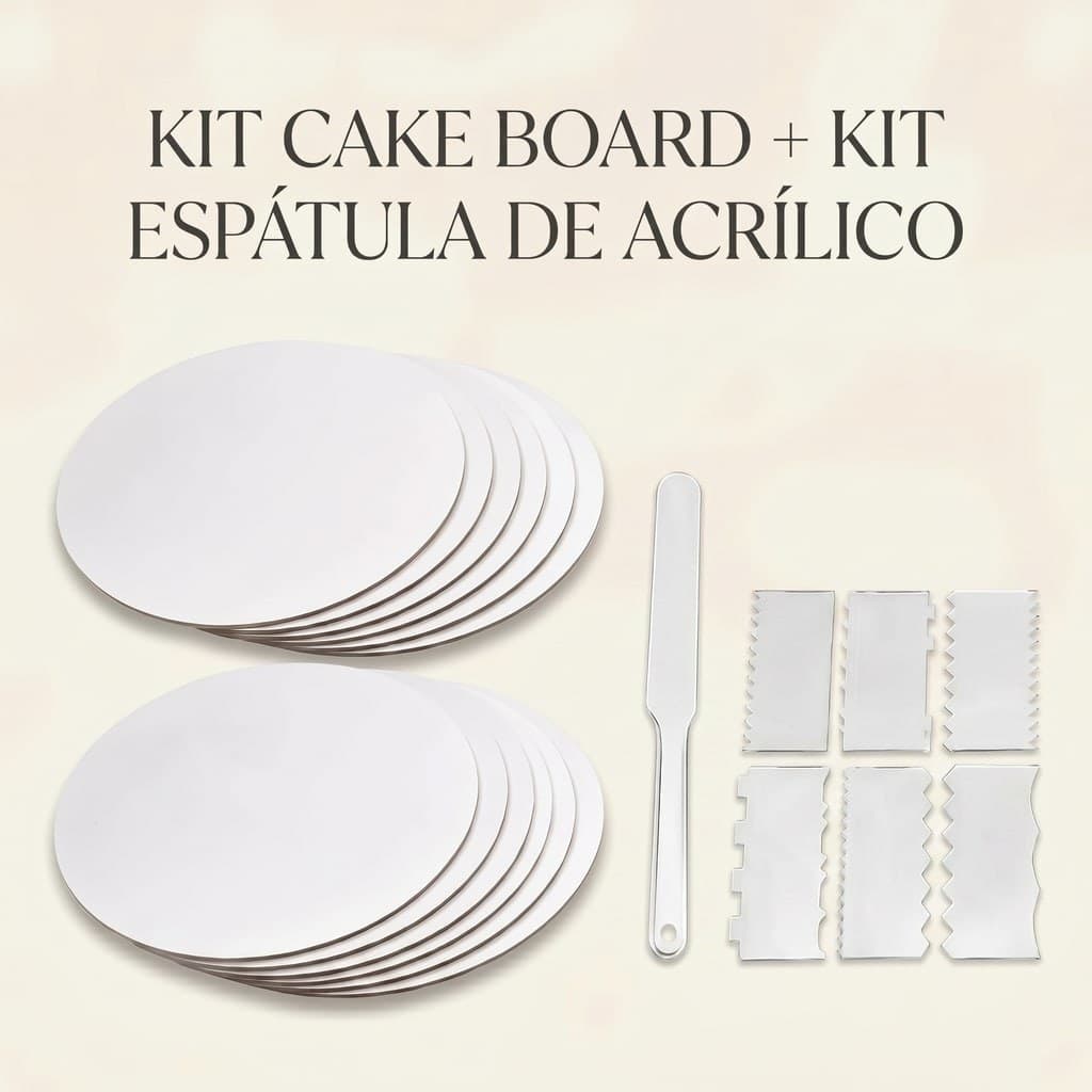 Kit Cake Board Confeitaria MDF Bolo Redondo Base para Bolos Branco 3mm