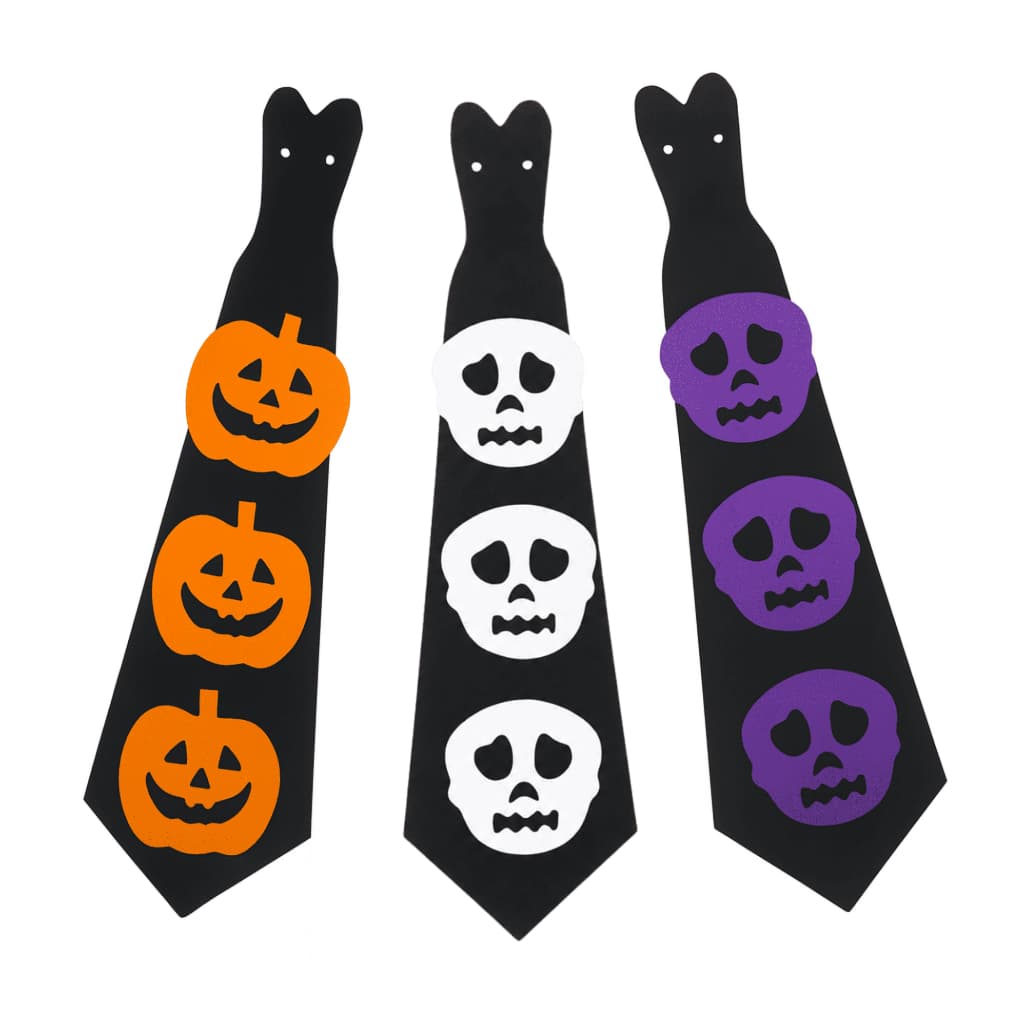 Gravata Halloween Abóbora E Caveira em EVA Para Festa 40cm x 10cm