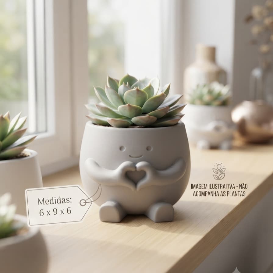 Vaso Cachepot Para Suculentas Cactos Hortinhas