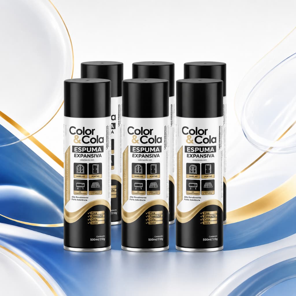 06 Unidades Espuma Expansiva Poliuretano Profissional 500ml/310GR
