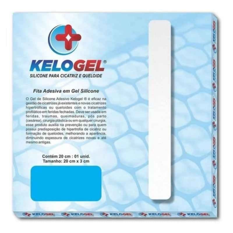 Fita de Silicone Kelogel 20cm x 3cm - Transparente, Reutilizável e Hipoalérgica