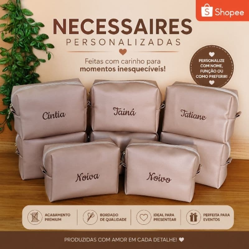 Kit 100 Necessaires Personalizadas