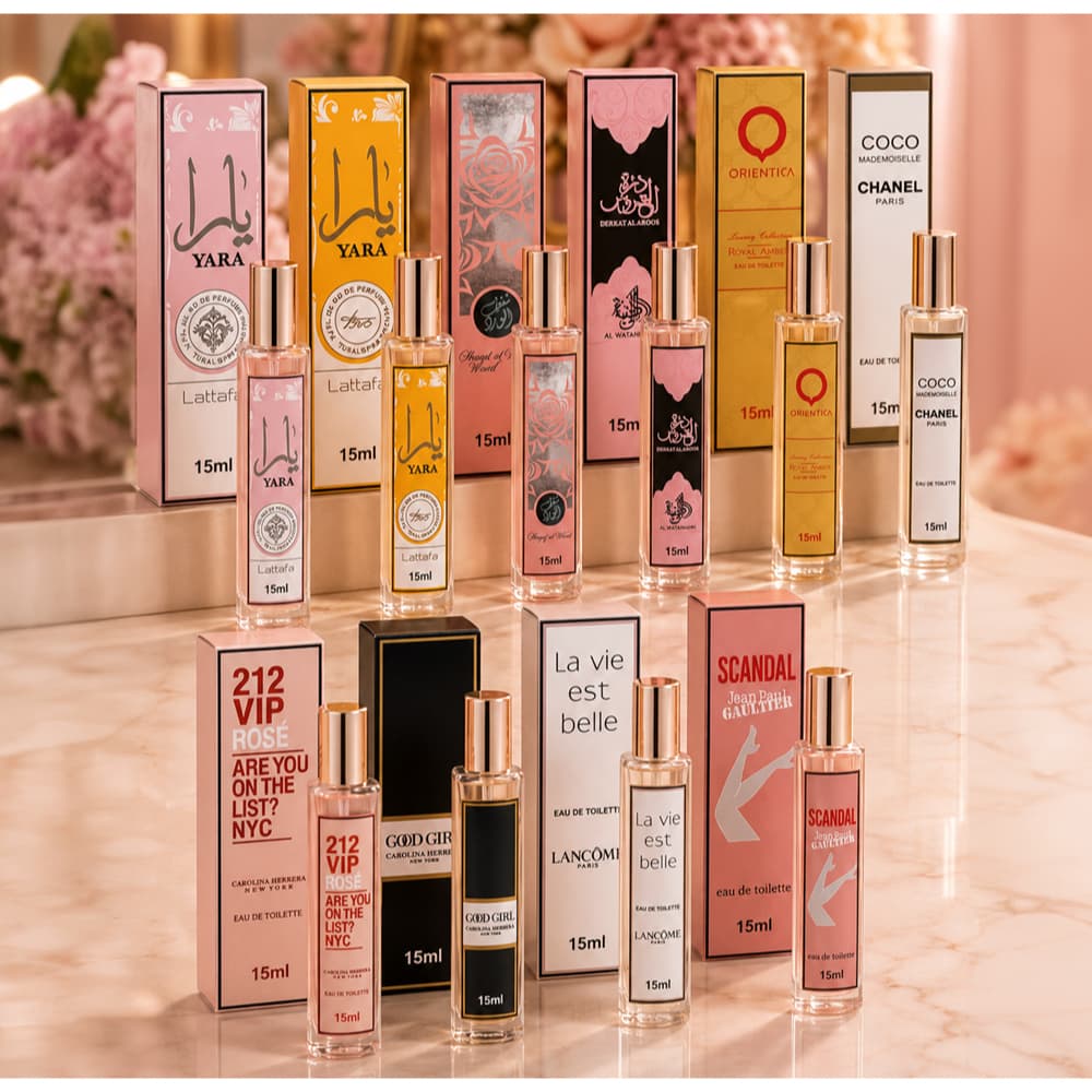 Perfume Feminino 15ml Mini Frasco Portátil Alta Fixação Várias Fragrâncias Mulher Poderosa Cheirosa