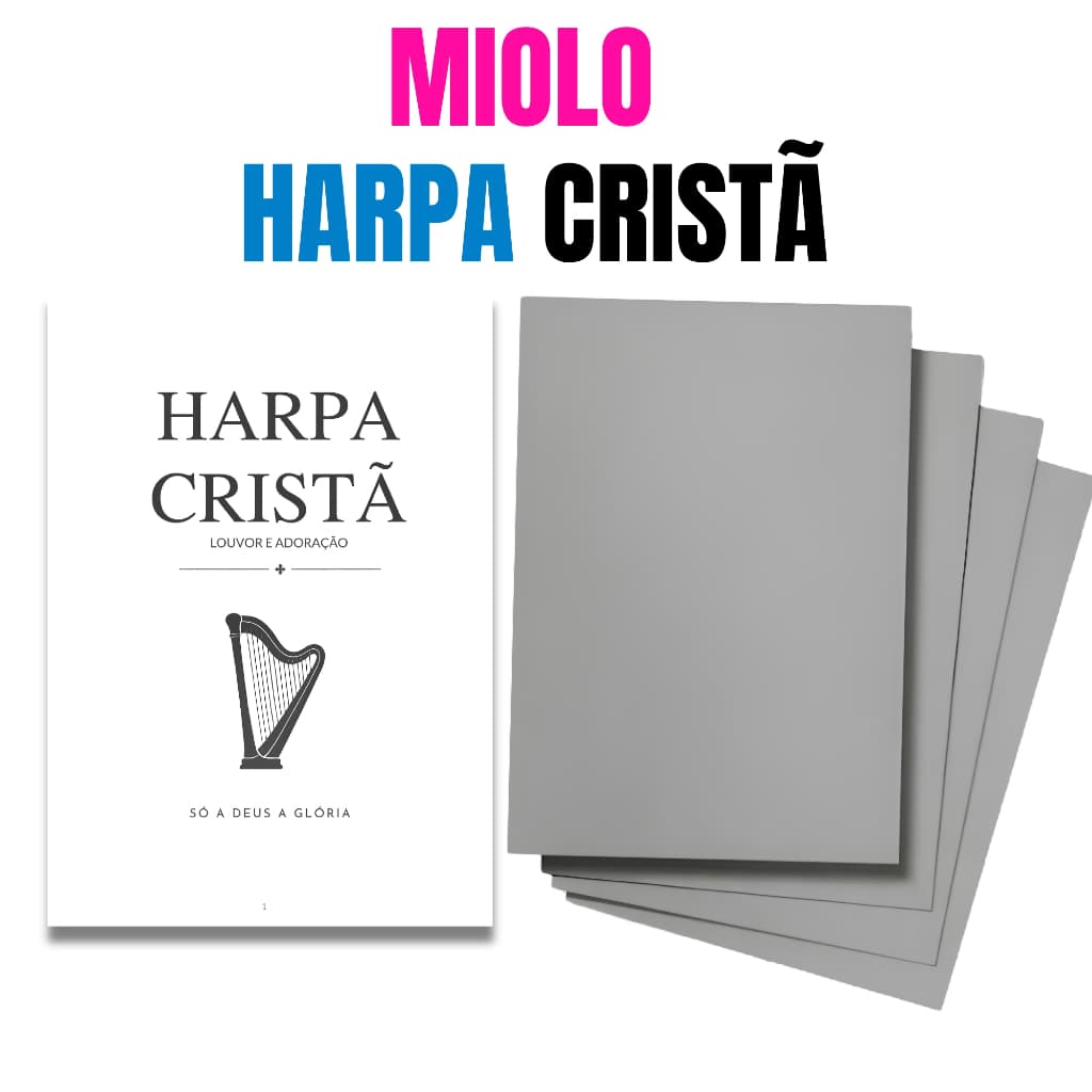 5 Miolo Harpa Cristã Completa | Impressão Nítida | Pronto para Encadernação Capa + Miolo