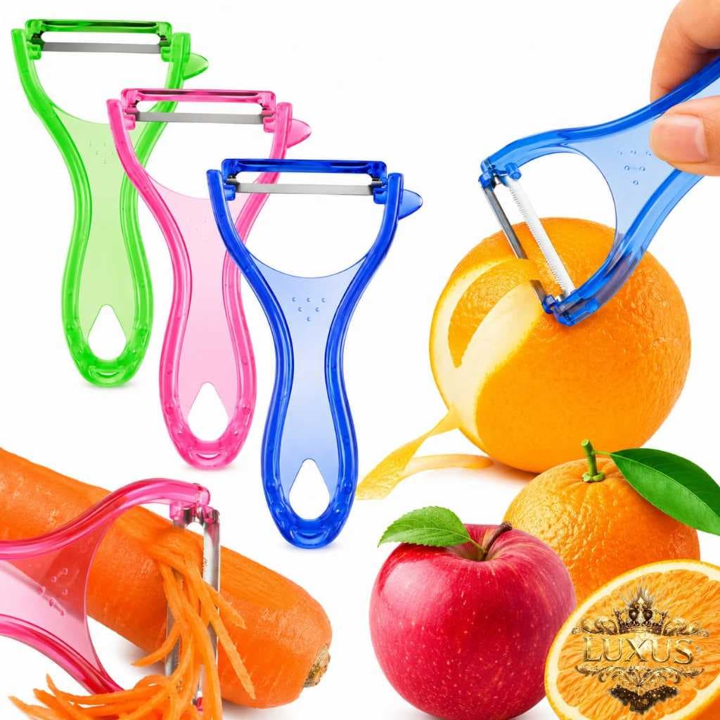 Descascador de Legumes Verduras Frutas Plástico Lamina Inox Para Cozinha Multifuncional Cabo Ergonômico Alta Precisão