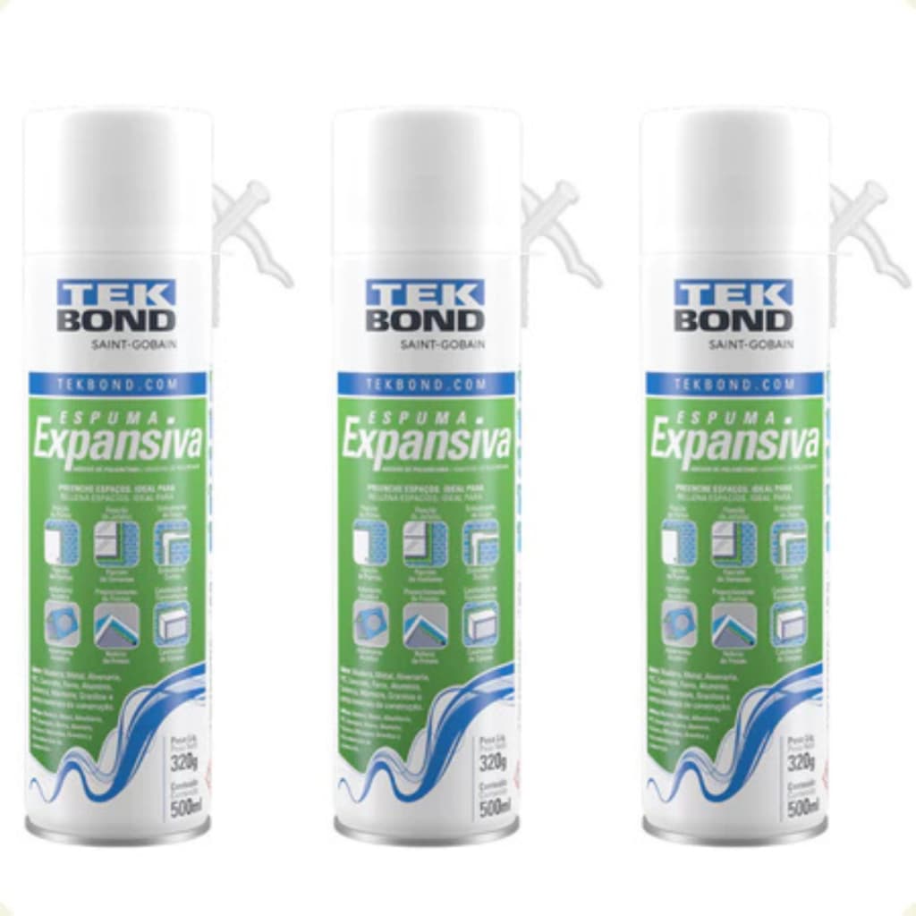 Kit Espuma Expansiva Uso Geral 500ml Tekbond