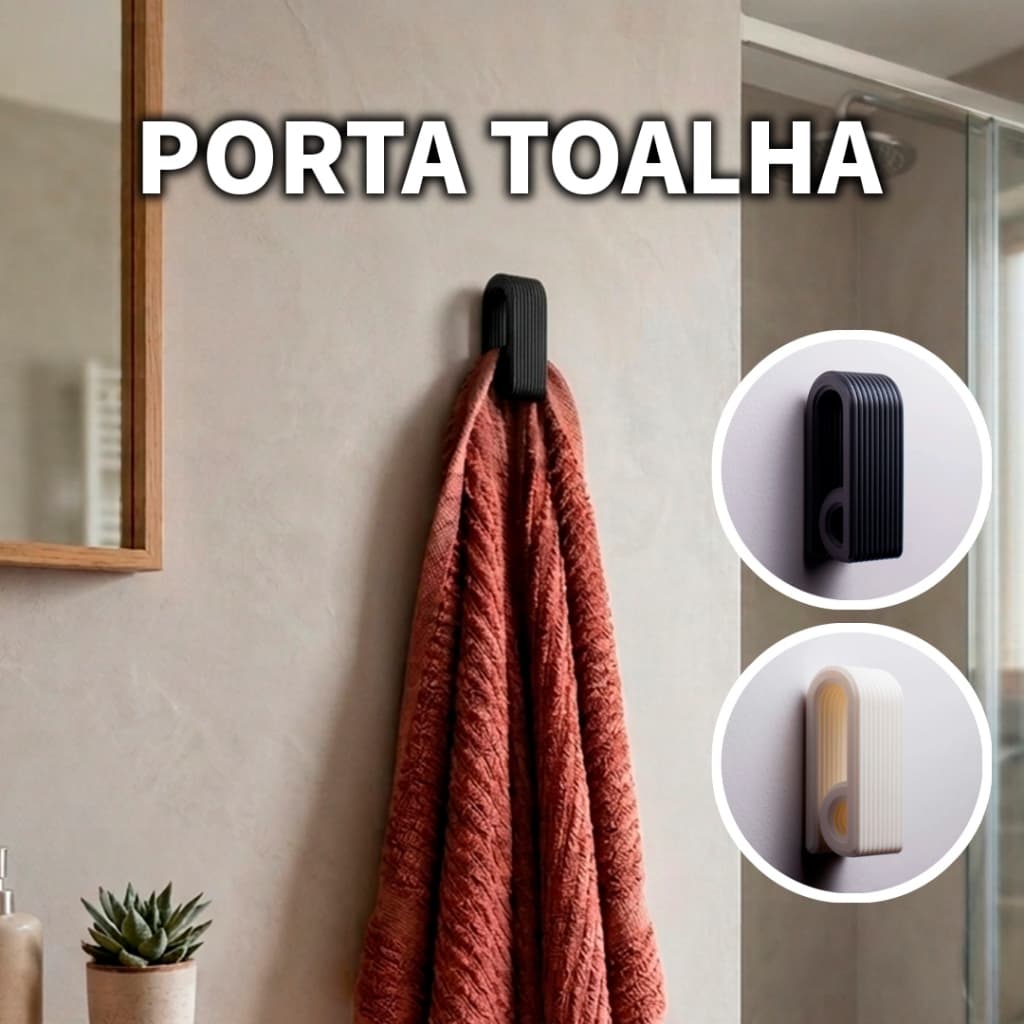 Ganchos Toalheiro de Parede Moderno Minimalista para Banheiro Reforçado com Fita Dupla Face