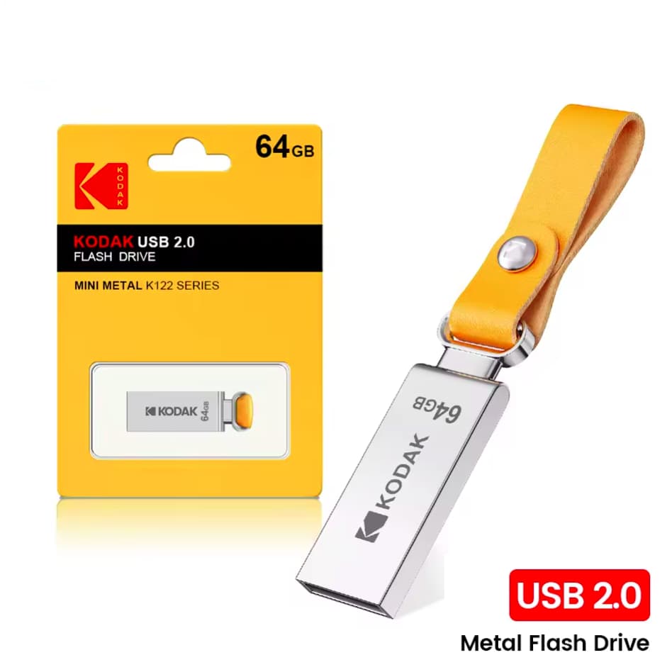 Pendrive Pen drive Flash Drive 64GB USB 2.0 Classic Metal Prata KODAK K133