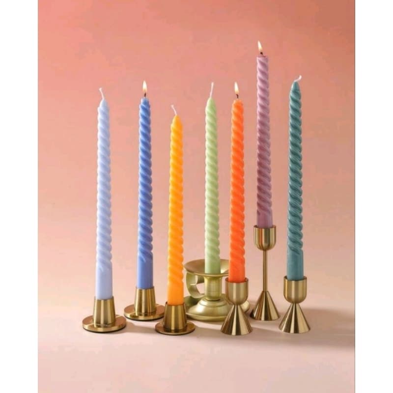 Kit Velas aromática palito 2 unidades espiral castiçal