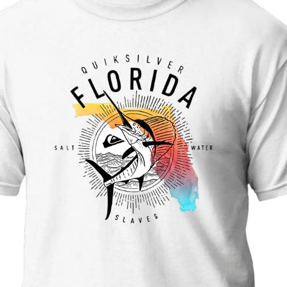 Camiseta Algodão Surf Wear Praia Tubarão Mar Oceano Florida USA