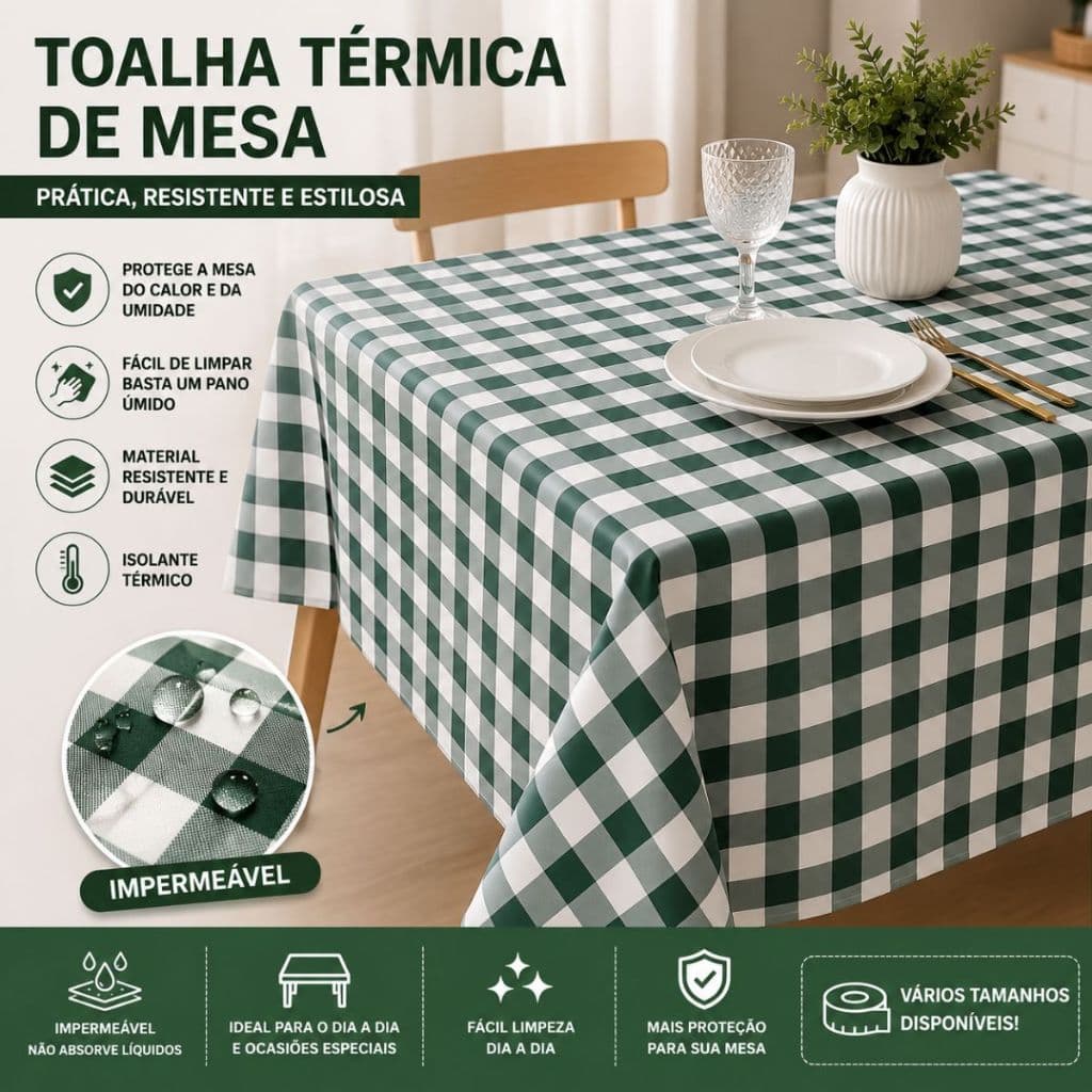 Toalha de Mesa Térmica em PVC 3 Tamanhos Disponíveis Estampas Variadas Impermeável e Sofisticada Promoção 1m, 2m 5m