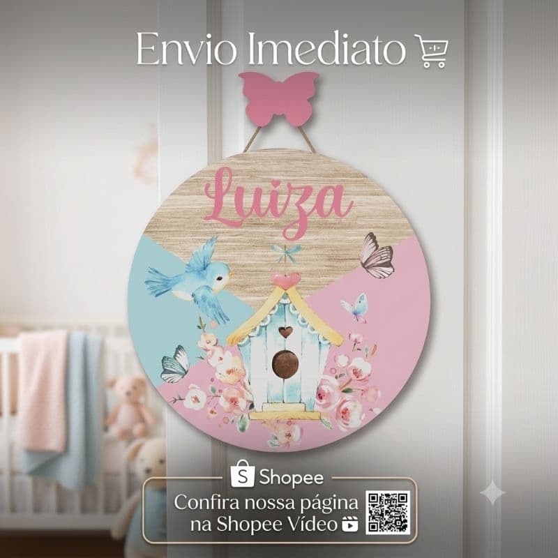 enfeite porta maternidade Jardim encantado envio imediato