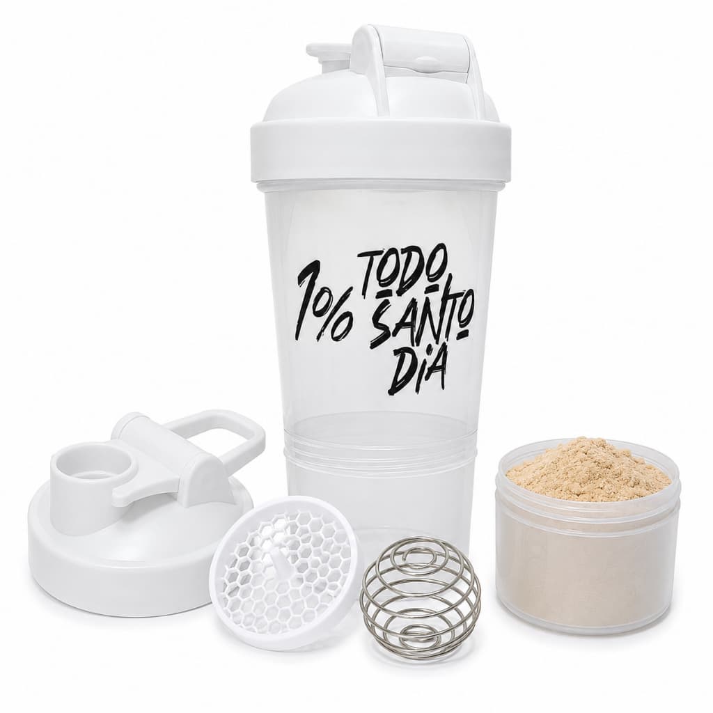 Coqueteleira Shaker 600ml Com Vedação e Compartimento e Misturador Para Whey Protein Fitness Academia