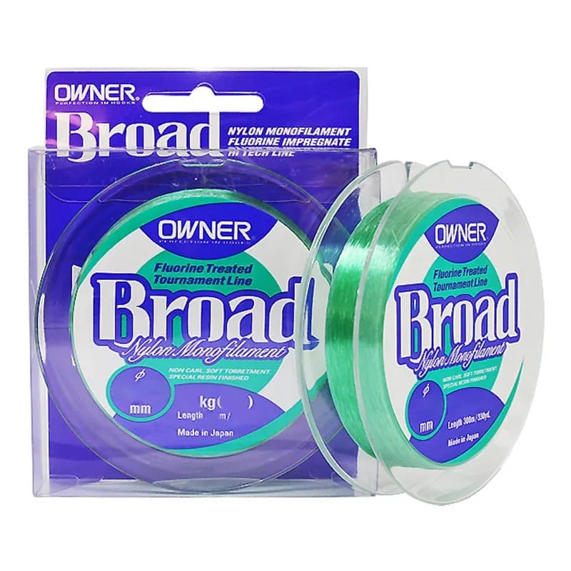 Linha de Pesca Monofilamento Japonesa Owner Broad Verde 150m Alta Resistência Várias Bitolas