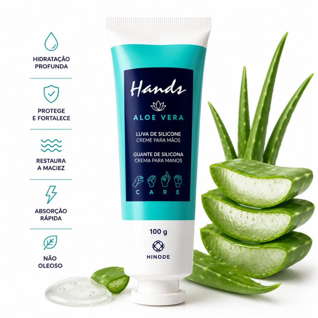 Luva de Silicone Para as Mãos Hands Com Aloe Vera Hidratação Profunda