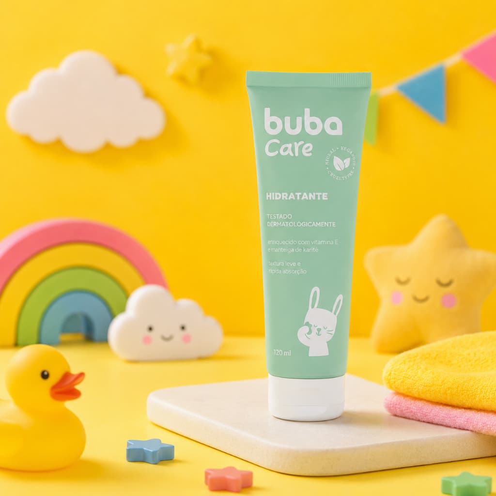 Creme Hidratante Corporal Bebê Infantil Suave Buba Care Vitamina E 120ml