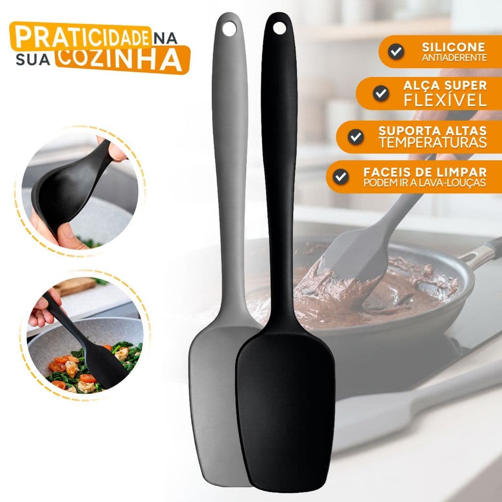 Espátula De Silicone Chef Profissional Não Risca Panela