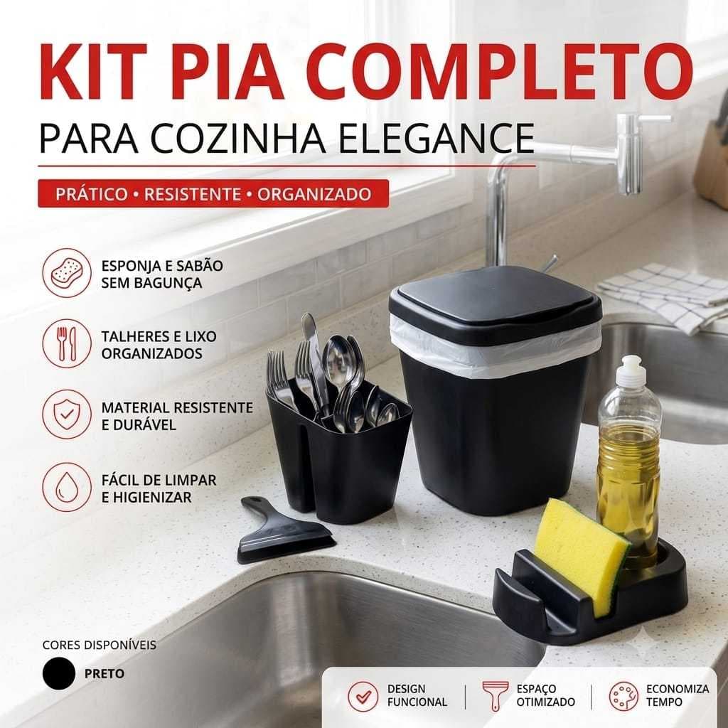 Jogo de Pia 4 Peças Completo – Deixe Sua Cozinha Organizada e Moderna