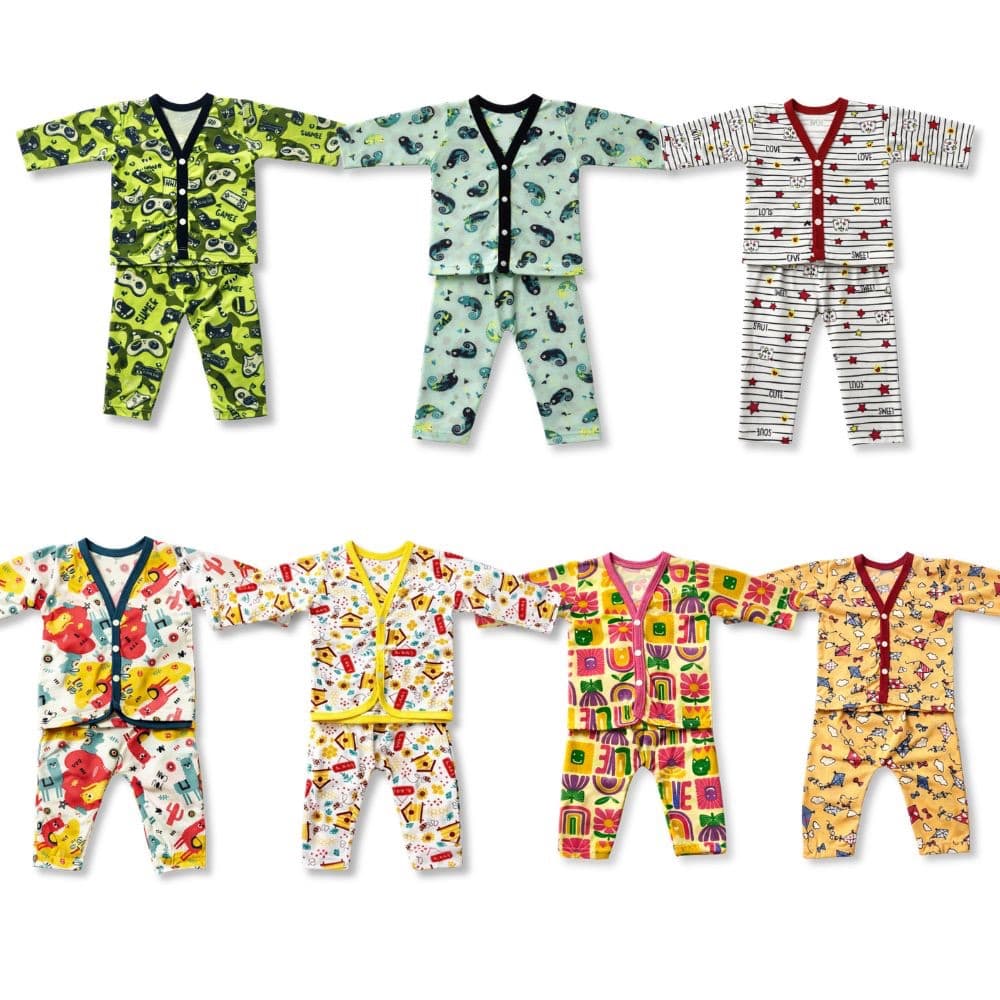 Pijama Infantil Estampado Roupa de Dormir Bebê Menino Menina Calor Soft Algodão Tamanho Único