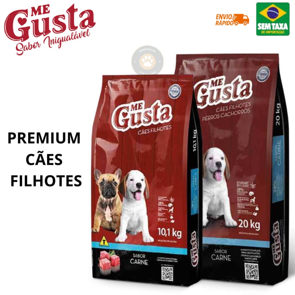 Ração Premium Me Gusta Cães Filhotes Sabor Carne