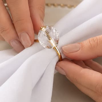 Kit 10 Anéis para Guardanapo Cristal Mesa Posta Porta Guardanapo Luxo Decorativo Casamento Jantar