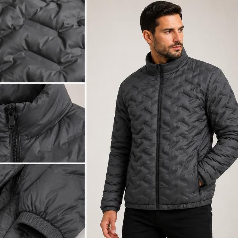 Jaqueta Puffer Masculina Premium Importada Corta Vento Inverno Zíper Confortável