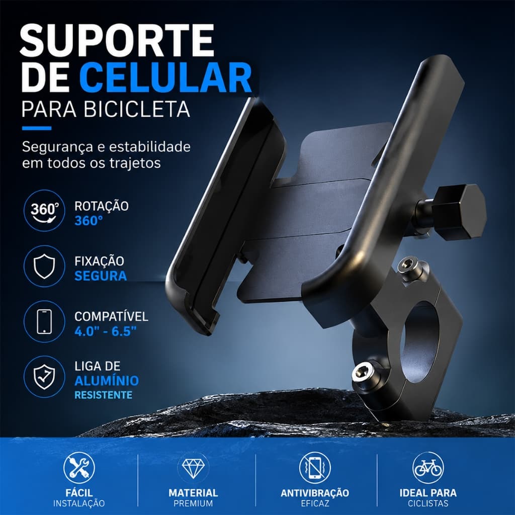 Suporte De Celular Liga De Alumínio Para Motocicleta/Bicicleta De 4-7 Polegadas/GPS De Smartphone 20-30mm Moto Suporte