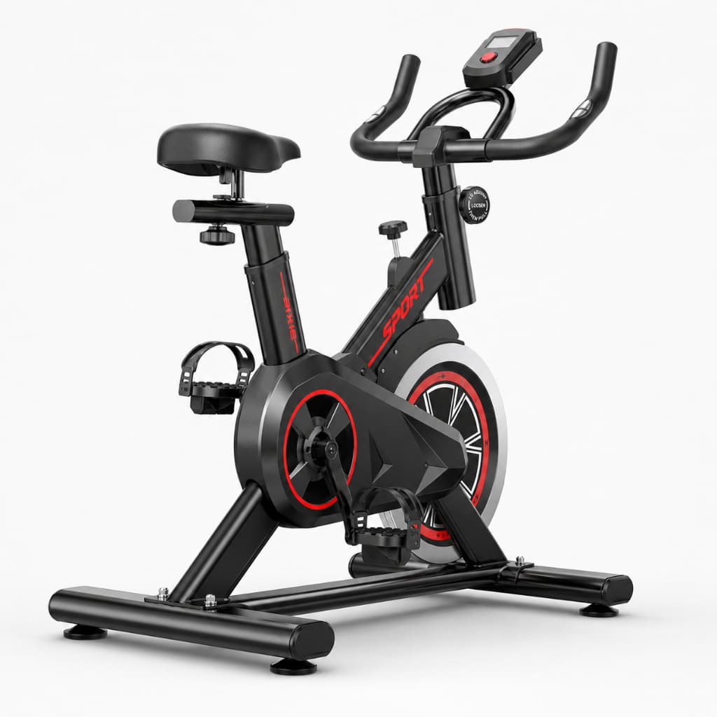 Bicicleta Spinning Ergométrica com Monitor LCD Resistência Ajustável Fitness em Casa 120kg