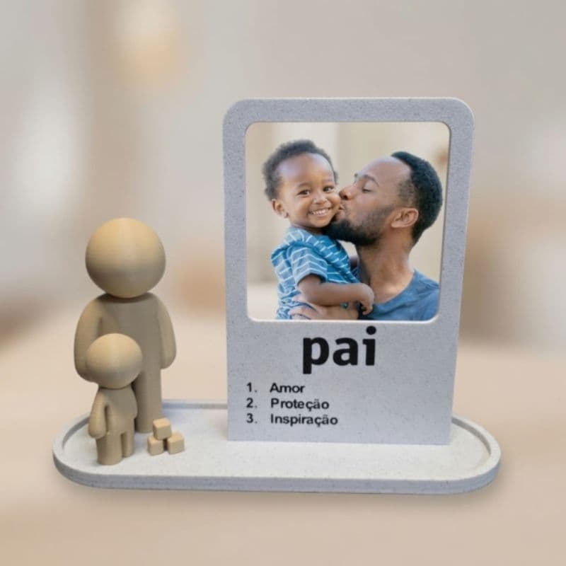Porta Retrato Personalizado com Foto | Presente Criativo para Pai | Decoração em Impressão 3D