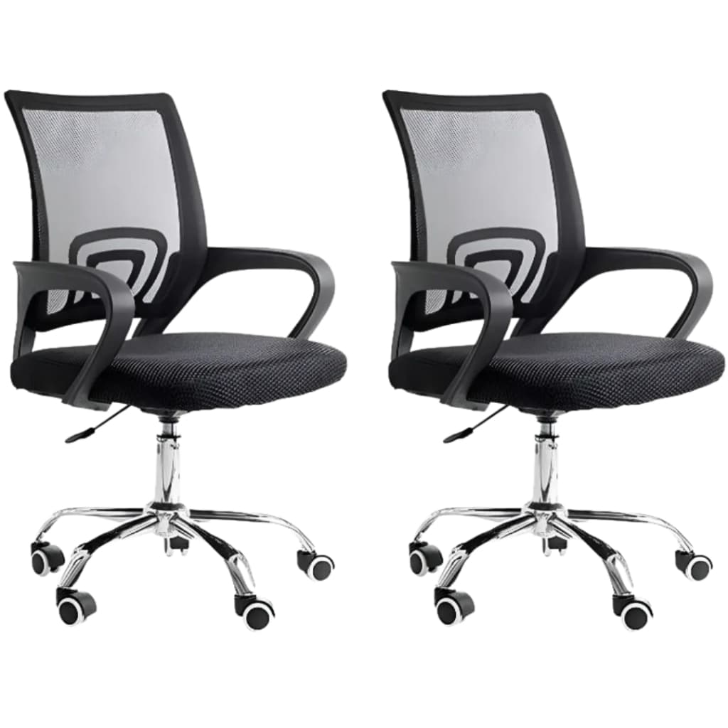 Kit 2 Cadeiras de Escritório Diretor Ergonômicas Preta Zumax