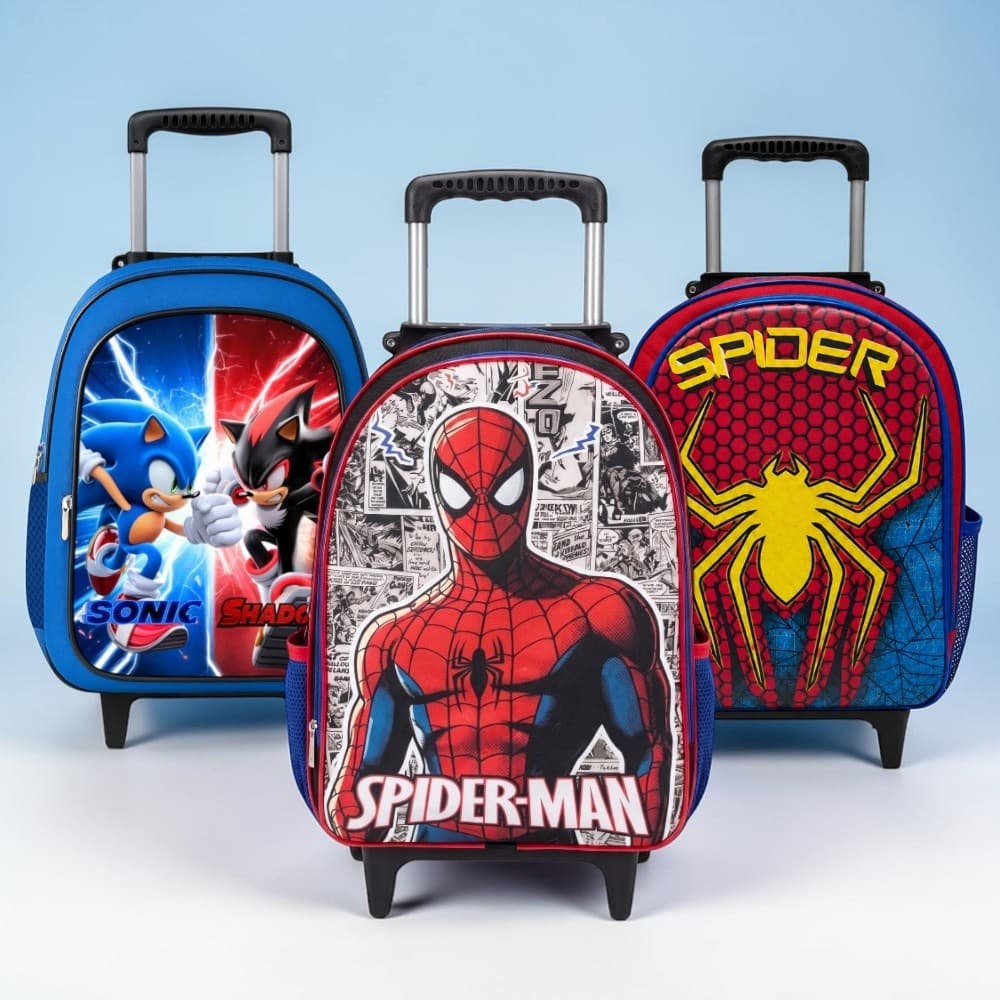 Mochila Masculina infantil Rodinha Escolar Menino Reforçada - Rodinha Silicone