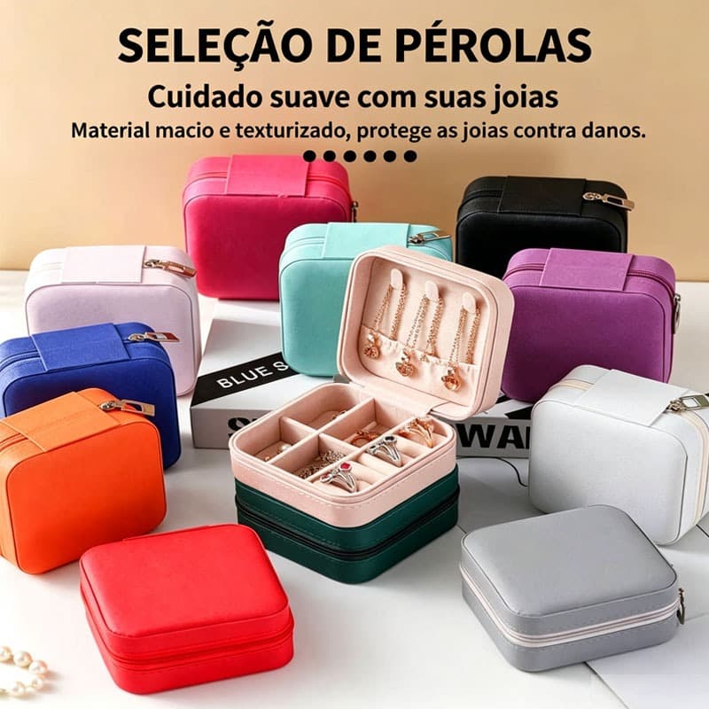 Kit 2/4/6/8 pcs Porta Joias Mini Caixa Organizadora para Colar Brincos e Anéis Premium