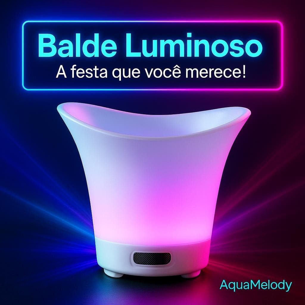 Balde de Som Bluetooth LED Portátil para Festas e Eventos