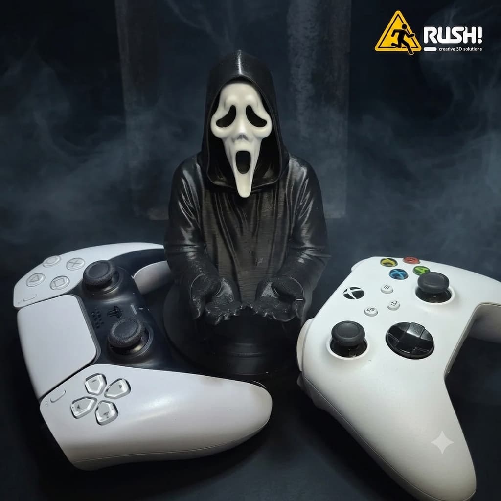Suporte de Mesa Controle Ghostface Panico Premium Geek - Rush 3D