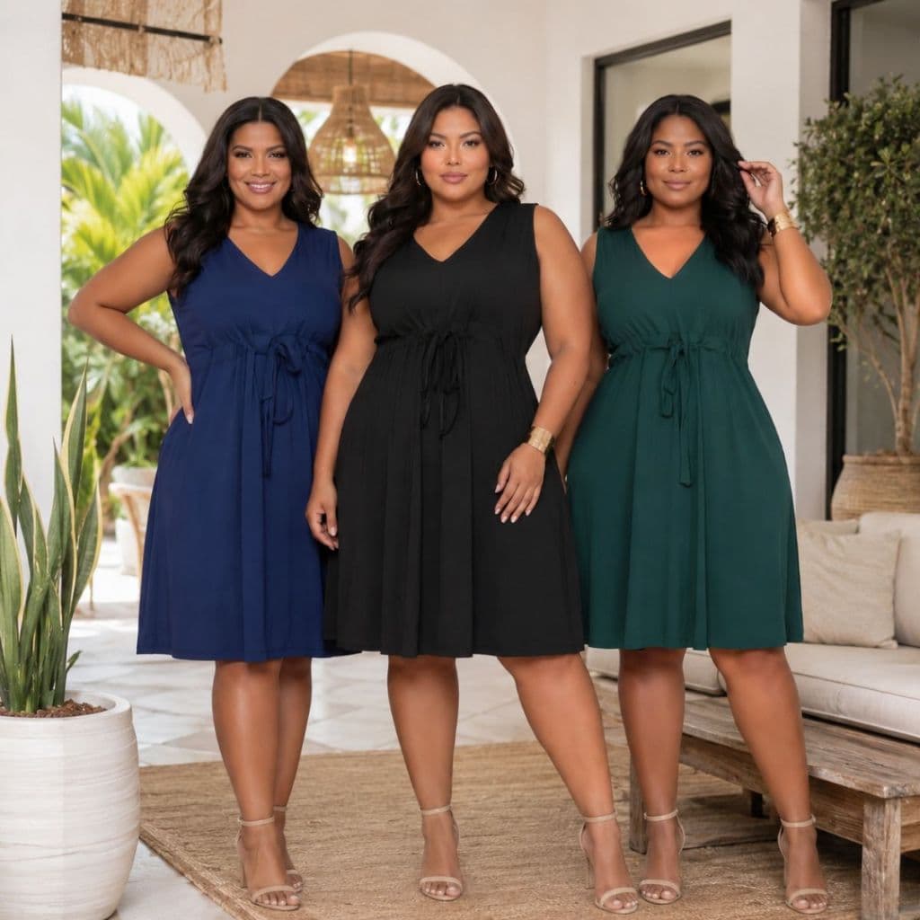 Vestido Midi Plus Size Elegante Confortável Clássico Elegante Moda Mulher Casual