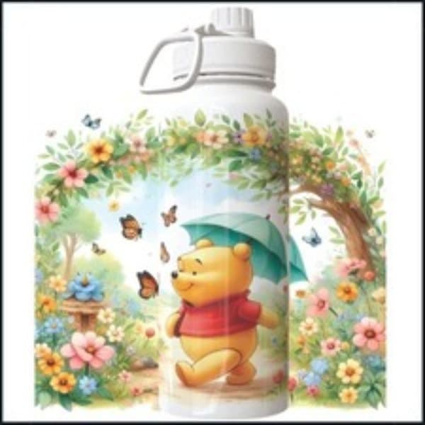 Garrafa Térmica 800ml Estampada Personagens Com Tampa Rosca Reutilizável Ideal Para Academia Escola Passeios