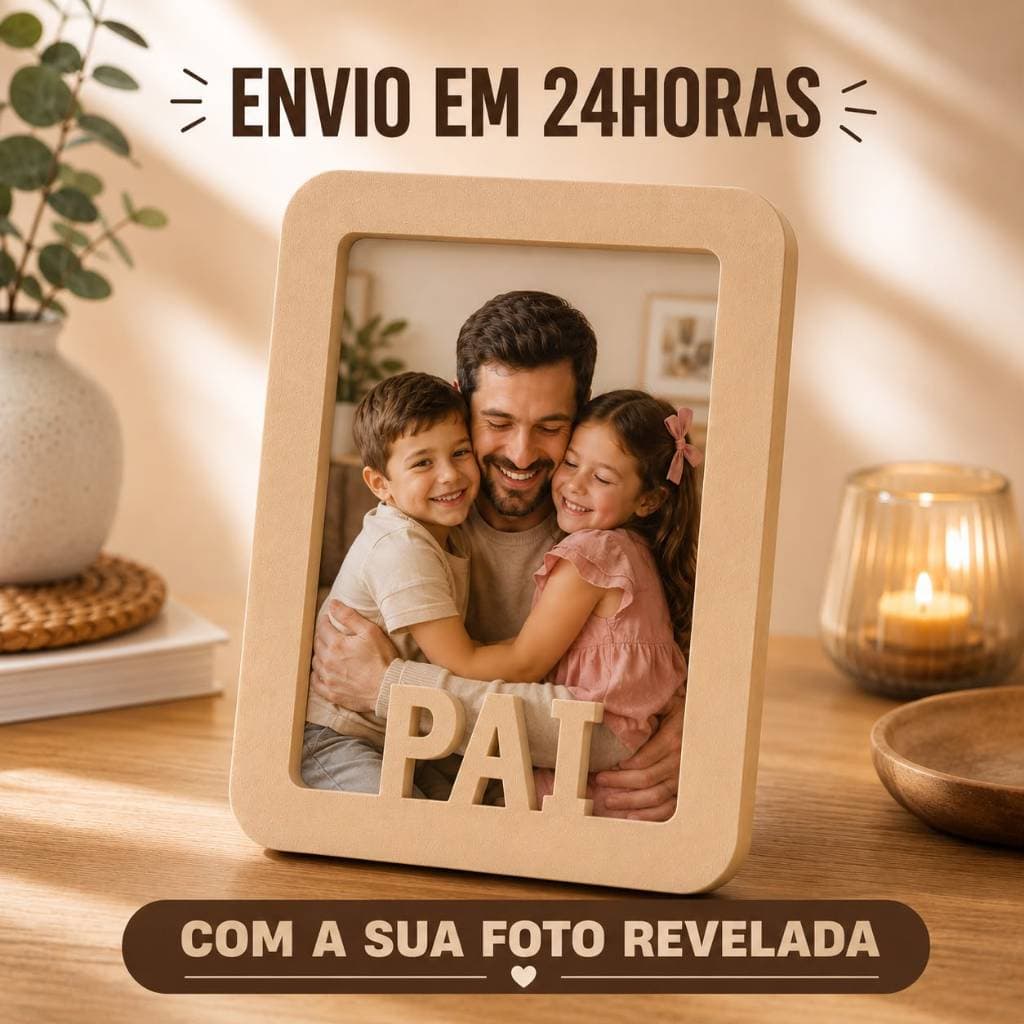 Quadro Personalizado para Pai | Foto Revelada Inclusa 10x15 | Presente Criativo | Dia dos Pais