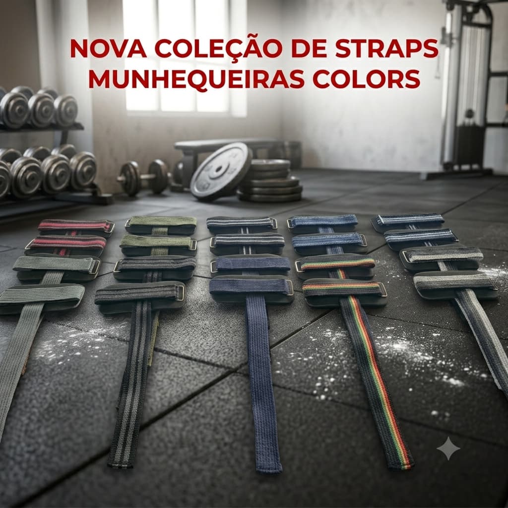 STRAPS MUNHEQUEIRAS COLORS TREINO ACADEMIA MUSCULAÇÃO FITNESS  ALGODÃO 100% PREMIUM.
