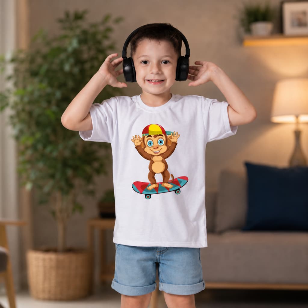 Roupa Infantil Macaco Safari Zoológico Skate Skatista Sk8